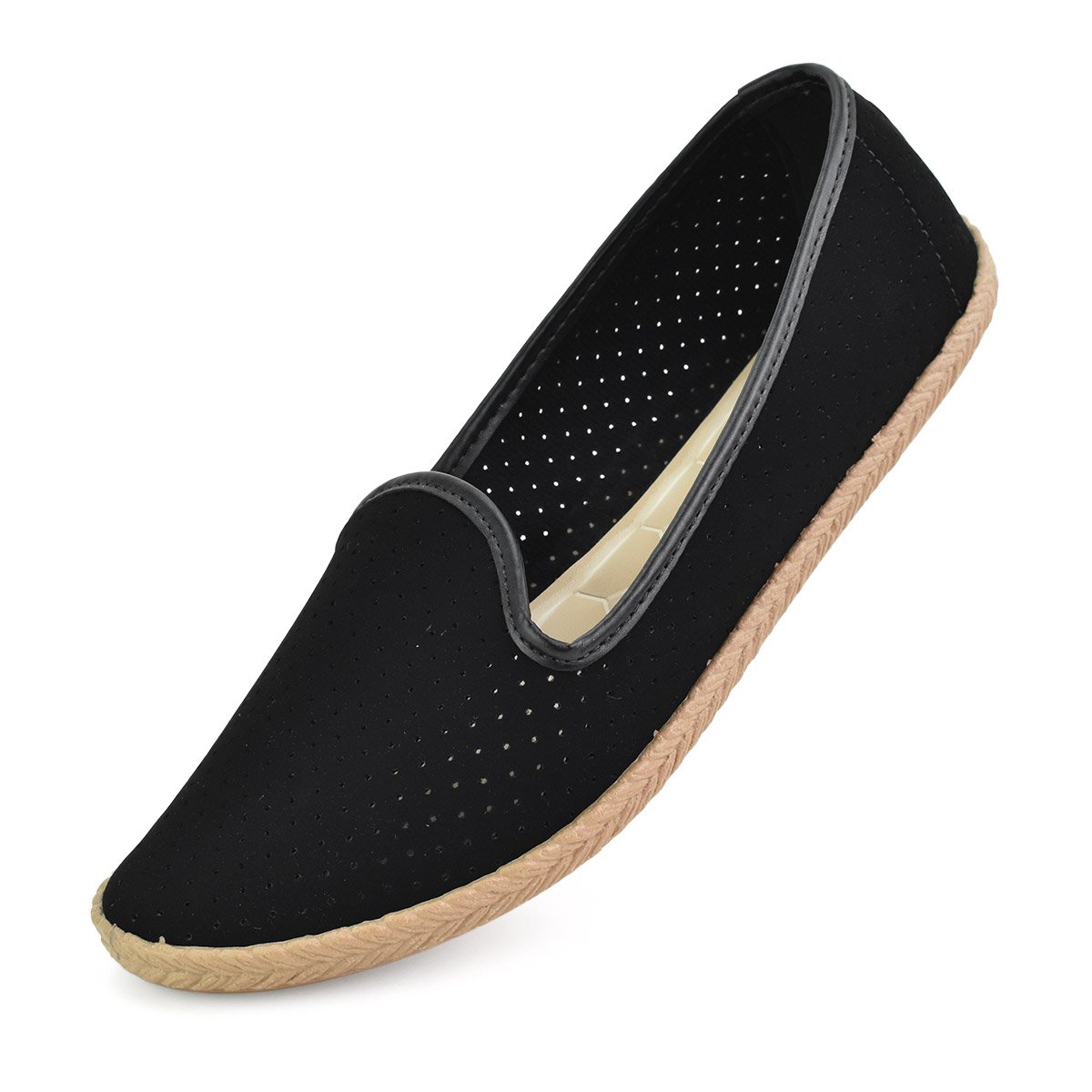 Sapatilha Moleca Nobuck Microperfuros Feminina Ultraleve Preto 6