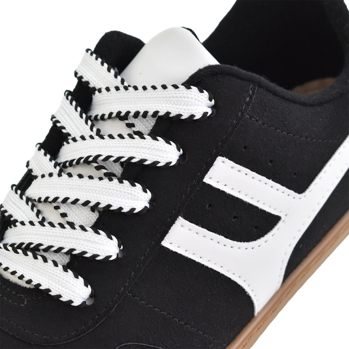 Tenis Moleca Feminino Solado Antiderrapante Palmilha Macia Preto 5