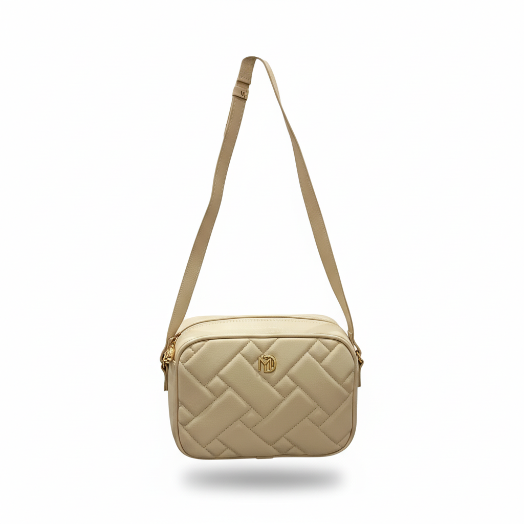 Bolsa Modare Napa Creme Feminina Transversal Leveza Bege 4