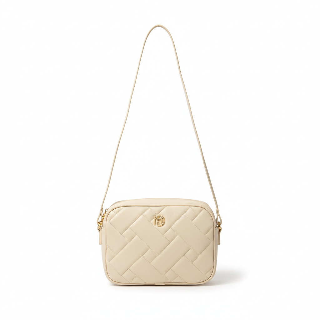 Bolsa Modare Napa Creme Feminina Transversal Leveza Bege 5