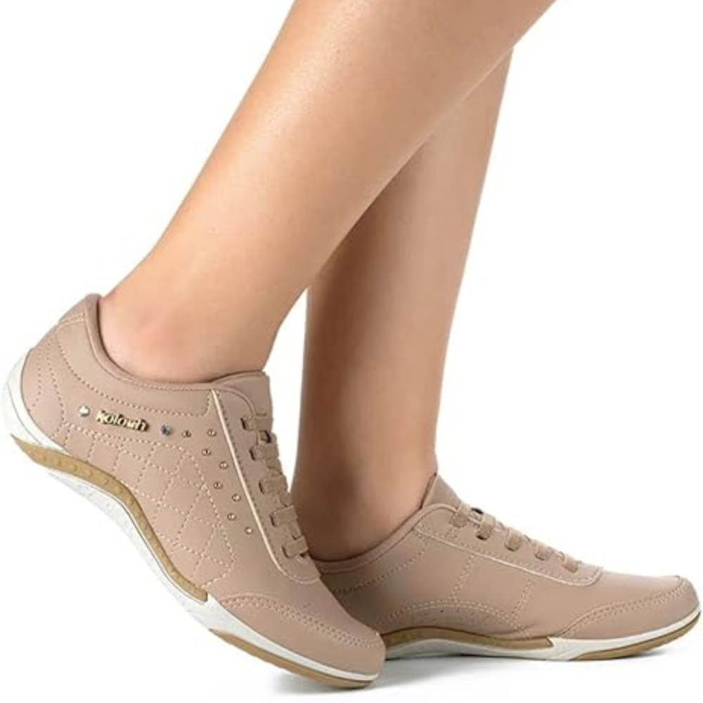 Tenis Feminino Kolosh Confortavel Pratico para o Dia a Dia Bege 2