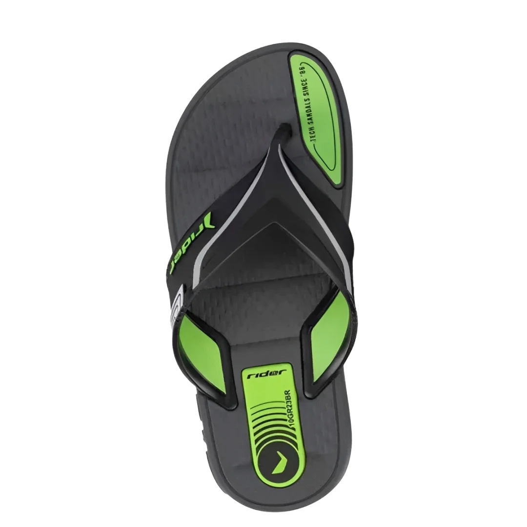 Chinelo Rider Sprint Meninos Grafite Preto Leveza Cinza 4