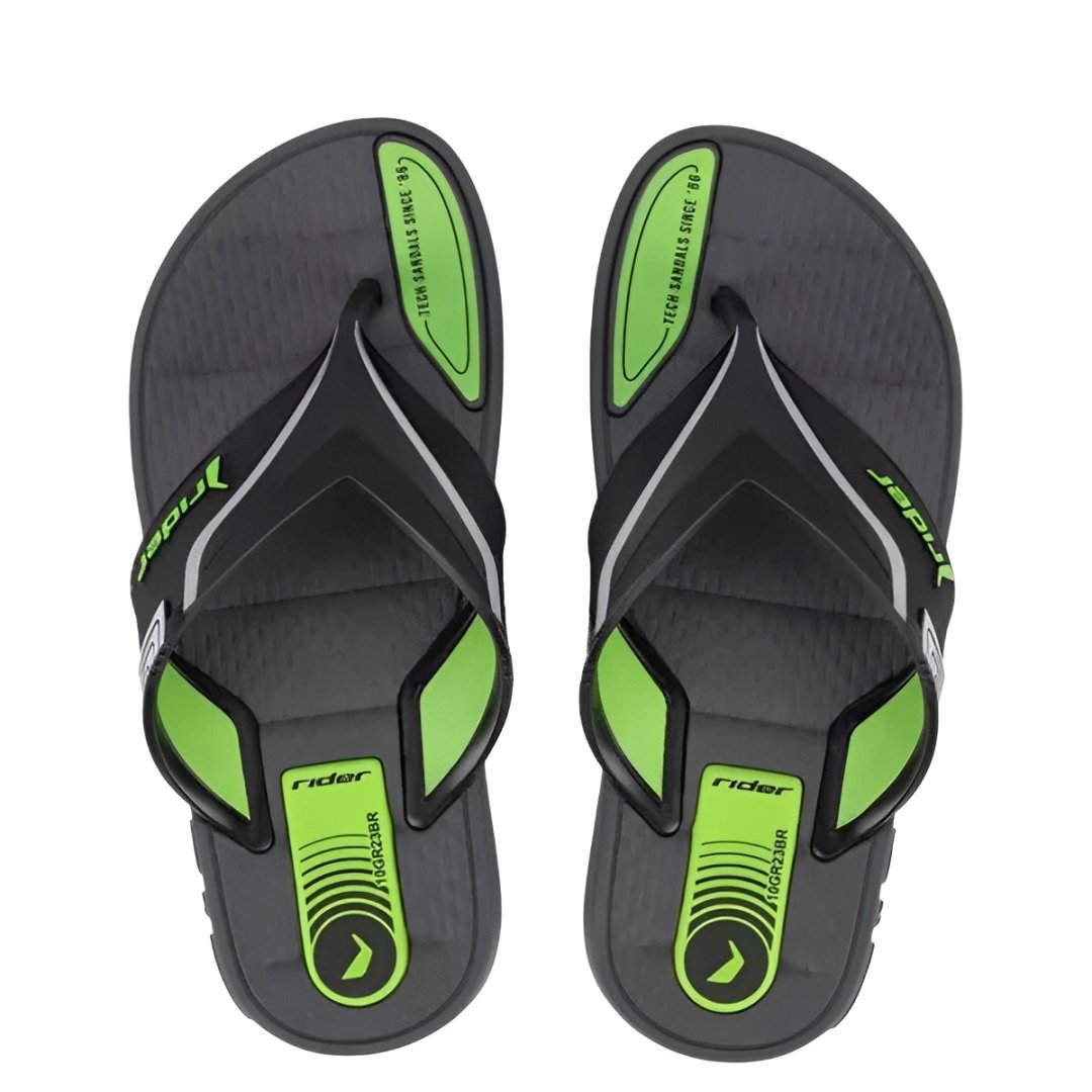 Chinelo Rider Sprint Meninos Grafite Preto Leveza