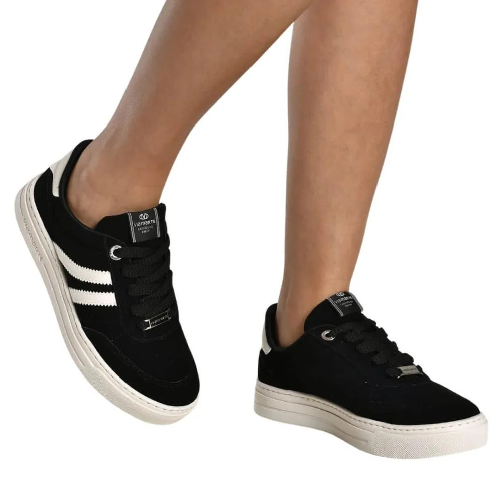 Tenis Via Marte Antiderrapante Preto Cadarco Feminino Preto 2