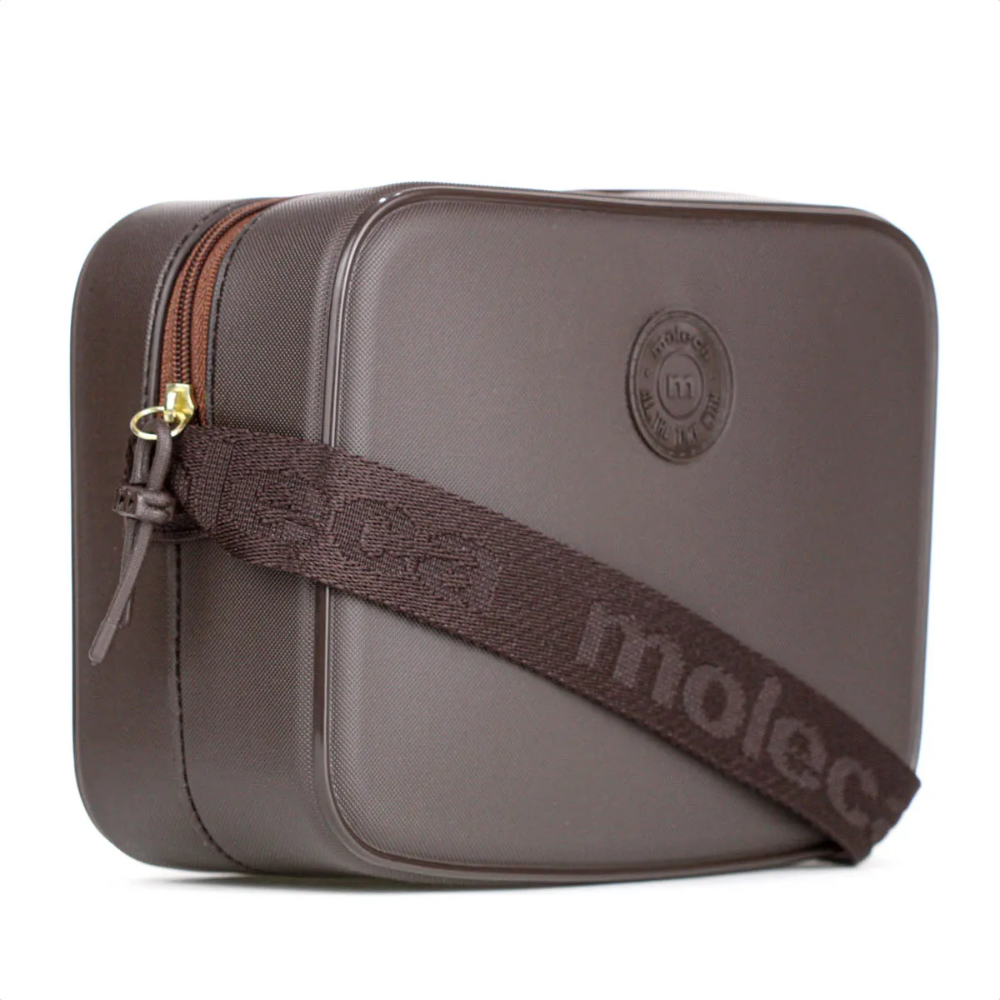 Bolsa Casual Moleca Textura Gorgurao Cafe Feminina Estilosa Marrom 2