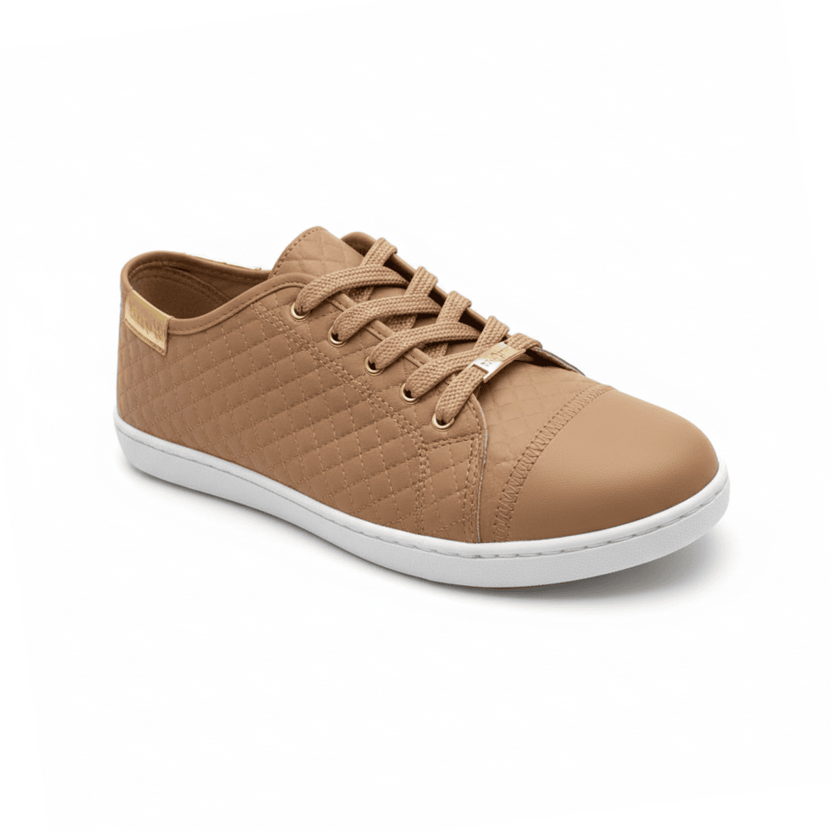 Tenis Moleca Nude Cadarco Dourado Ultraleve Estilo Moderno