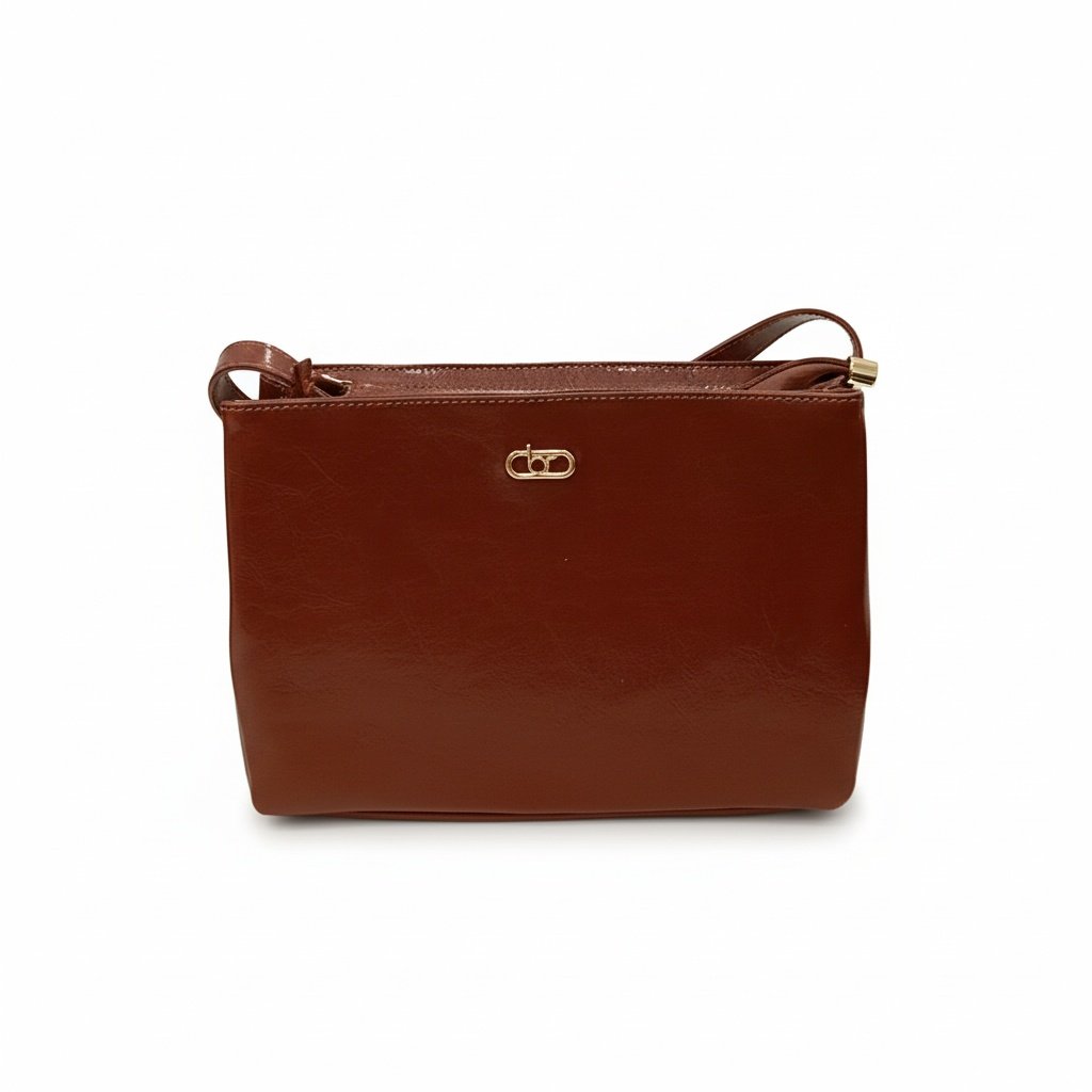 Bolsa Beira Rio Marrom Alca Fina Elegancia Dourada