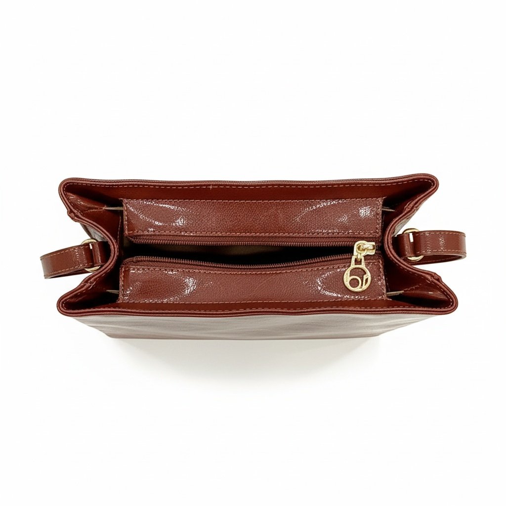 Bolsa Beira Rio Marrom Alca Fina Elegancia Dourada Marrom 6