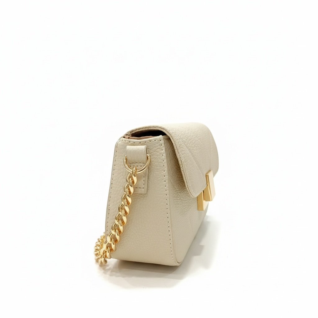 Bolsa Beira Rio Creme Matelasse Elegancia com Alca Corrente Bege 4