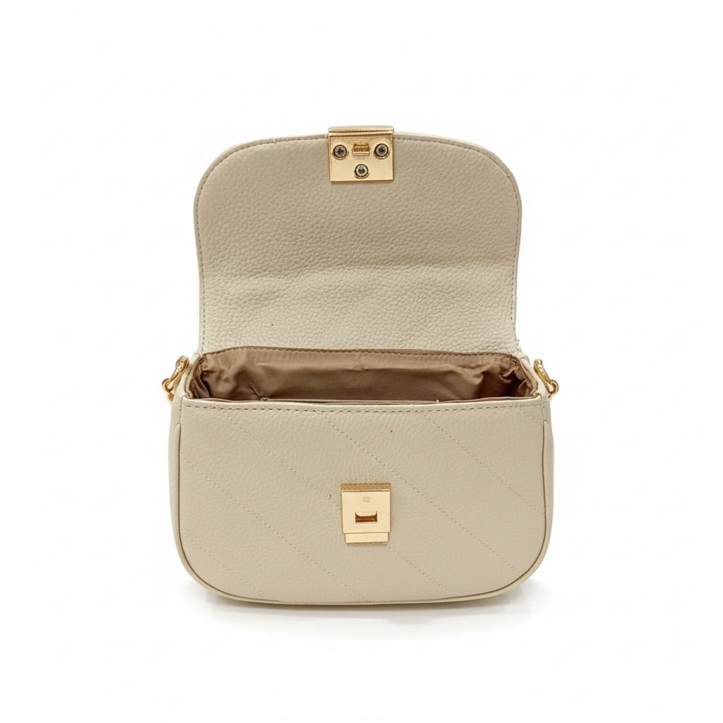 Bolsa Beira Rio Creme Matelasse Elegancia com Alca Corrente Bege 5