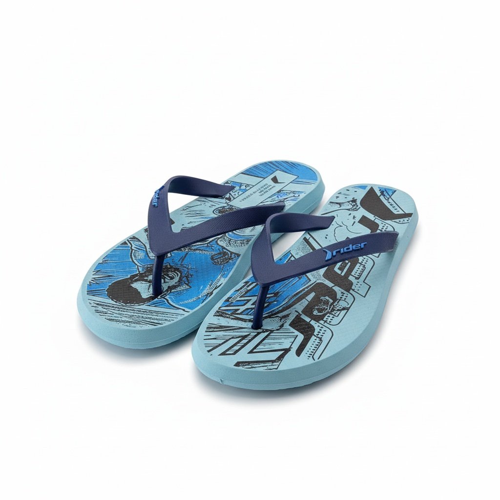 Chinelo Rider Meninos Infantil Confortavel Azul  Azul 5
