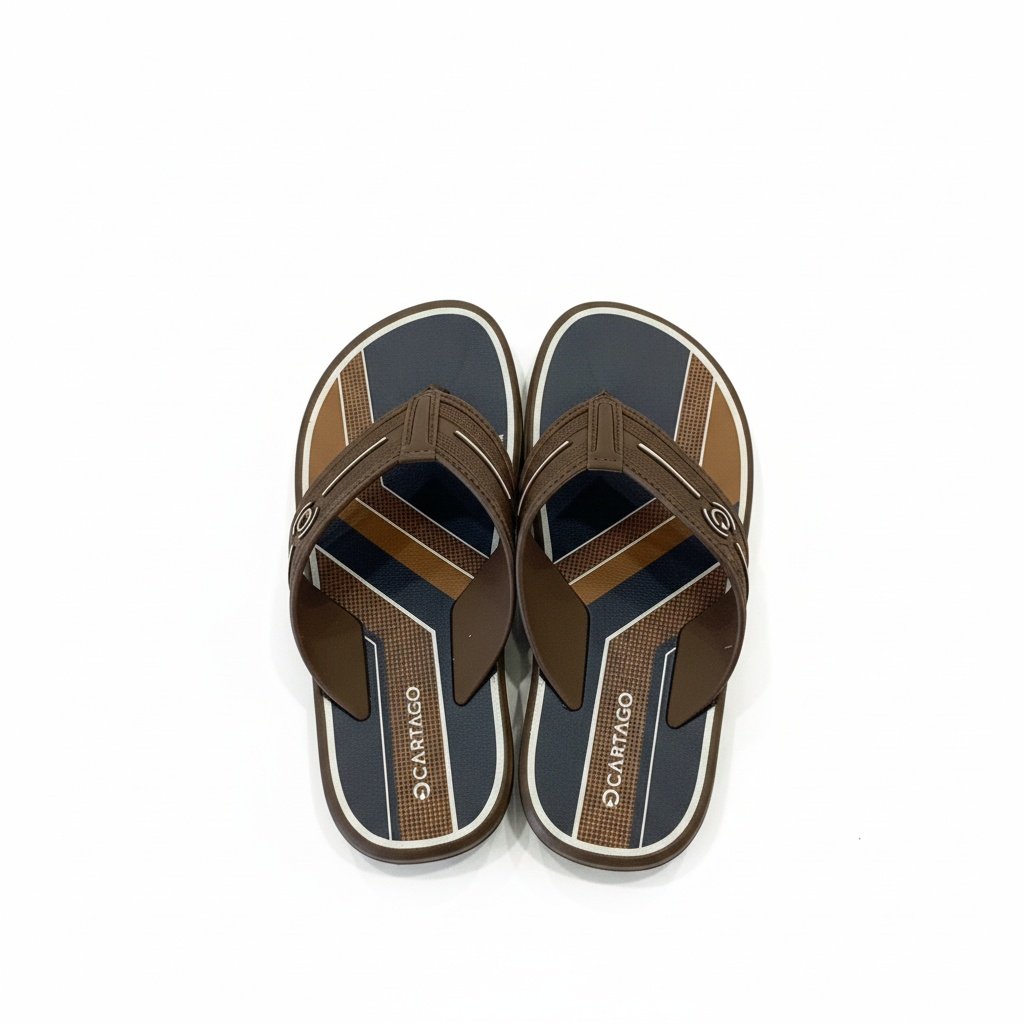 Chinelo Cartago Urban Marrom Cinza Meninos Ultraleve Marrom 2