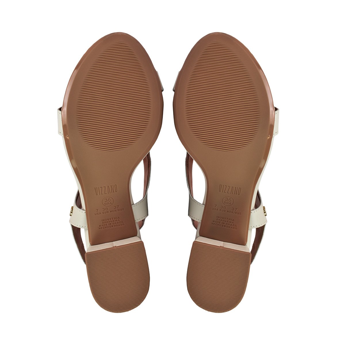 Vizzano Salto Bloco Branco Off Ouro Claro Tachas Modernas Branco 6