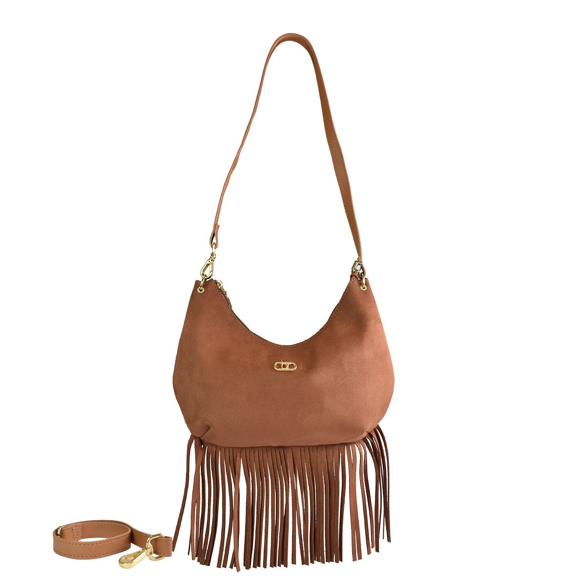 Beira Rio Bolsa Feminino Marrom Tiracolo Franja