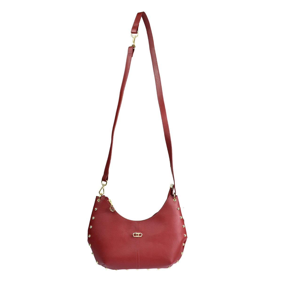Bolsa Beira Rio Cherry Detalhes Dourados Sofisticados Vermelho 3