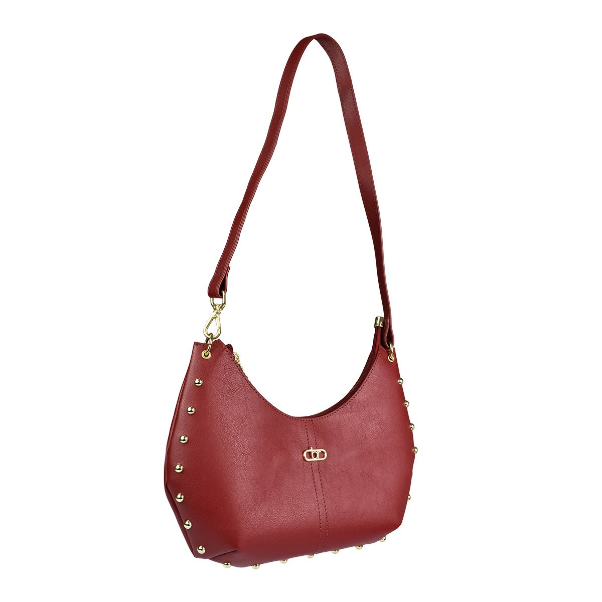 Bolsa Beira Rio Cherry Detalhes Dourados Sofisticados Vermelho 4