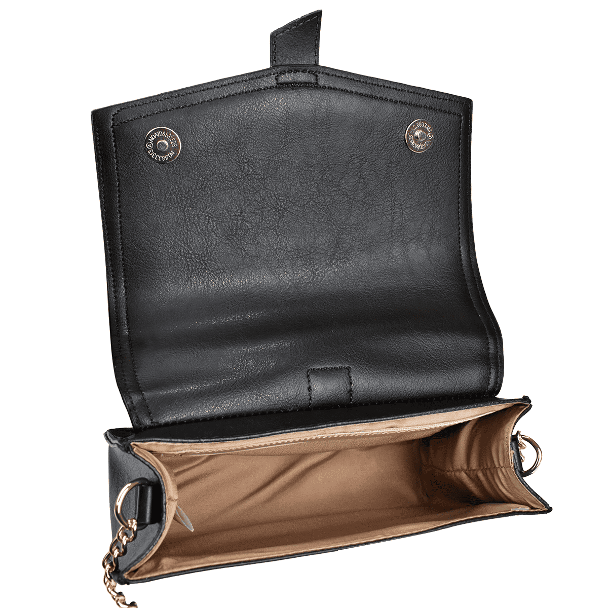 Beira Rio Preta Bolsa Estruturada Alca Corrente Dourada Preto 6