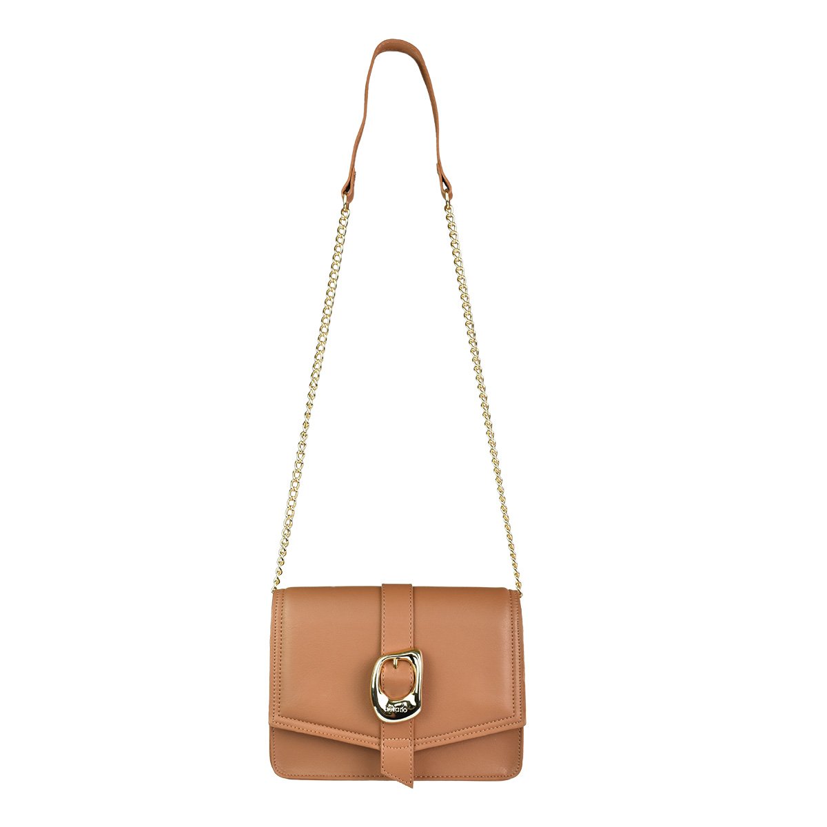 Bolsa Beira Rio Camel Elegancia Versatil Alca Corrente Marrom 2