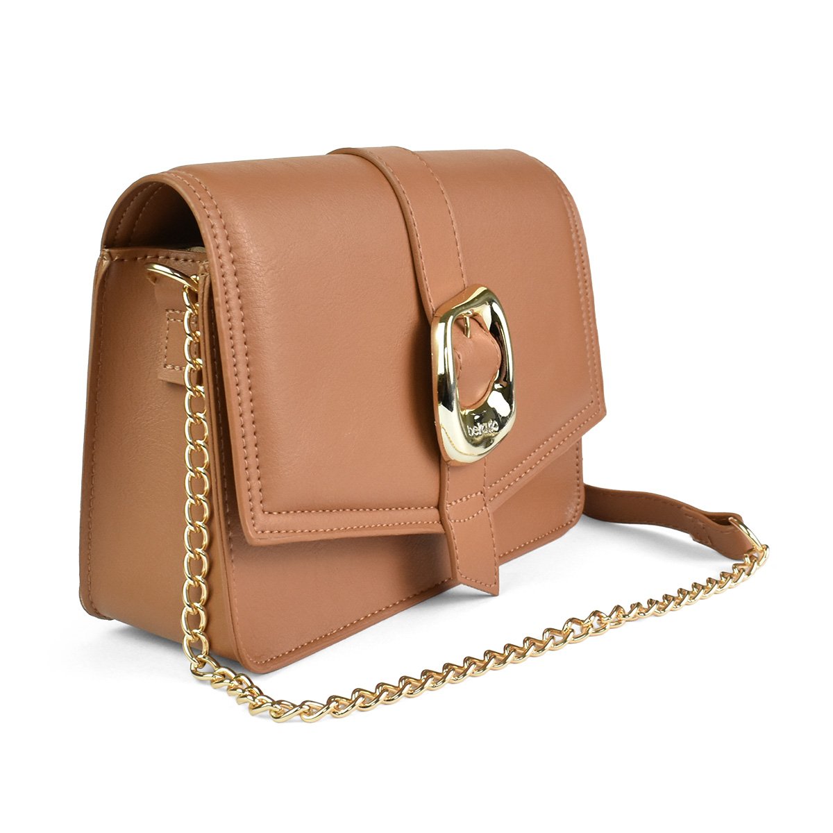 Bolsa Beira Rio Camel Elegancia Versatil Alca Corrente Marrom 3