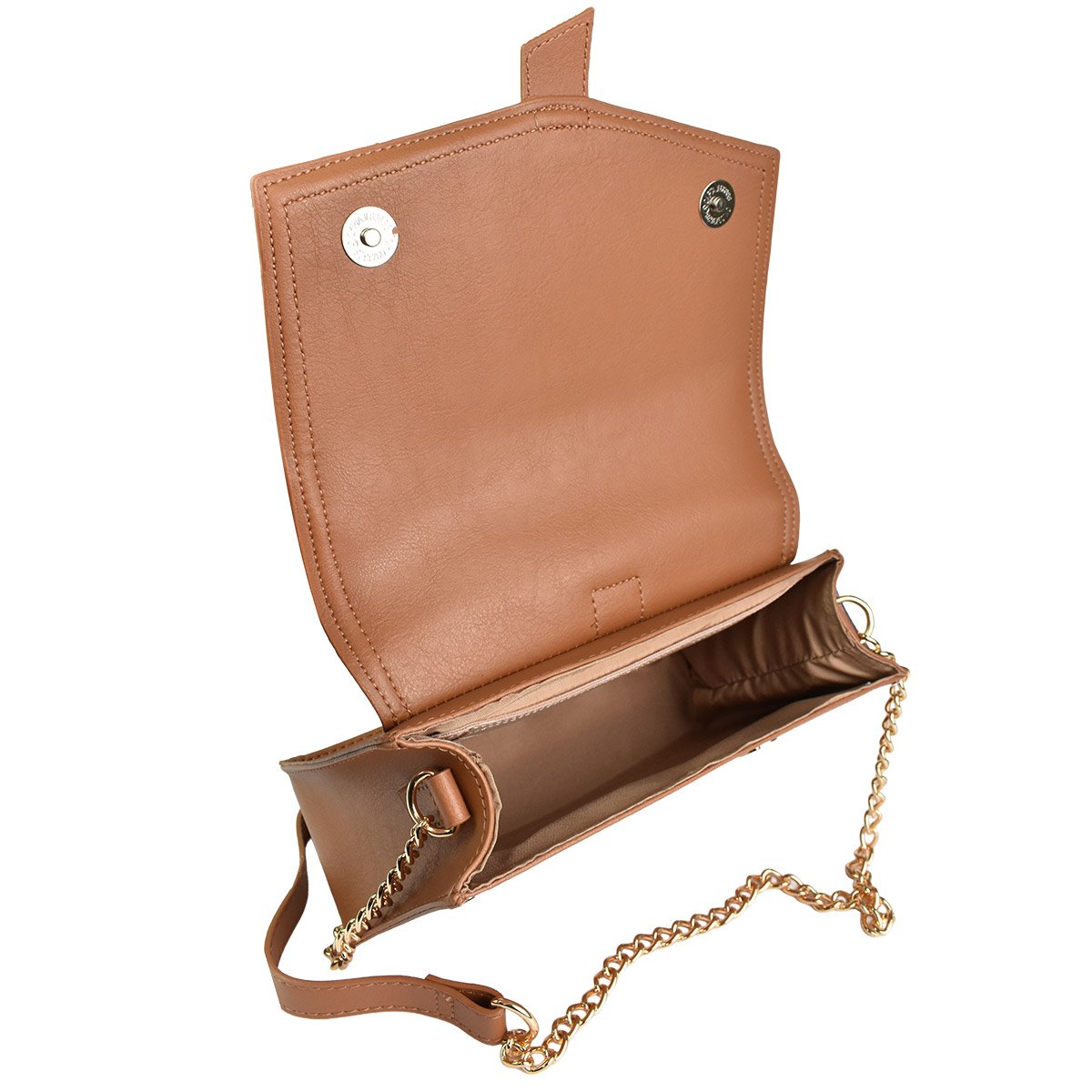 Bolsa Beira Rio Camel Elegancia Versatil Alca Corrente Marrom 6