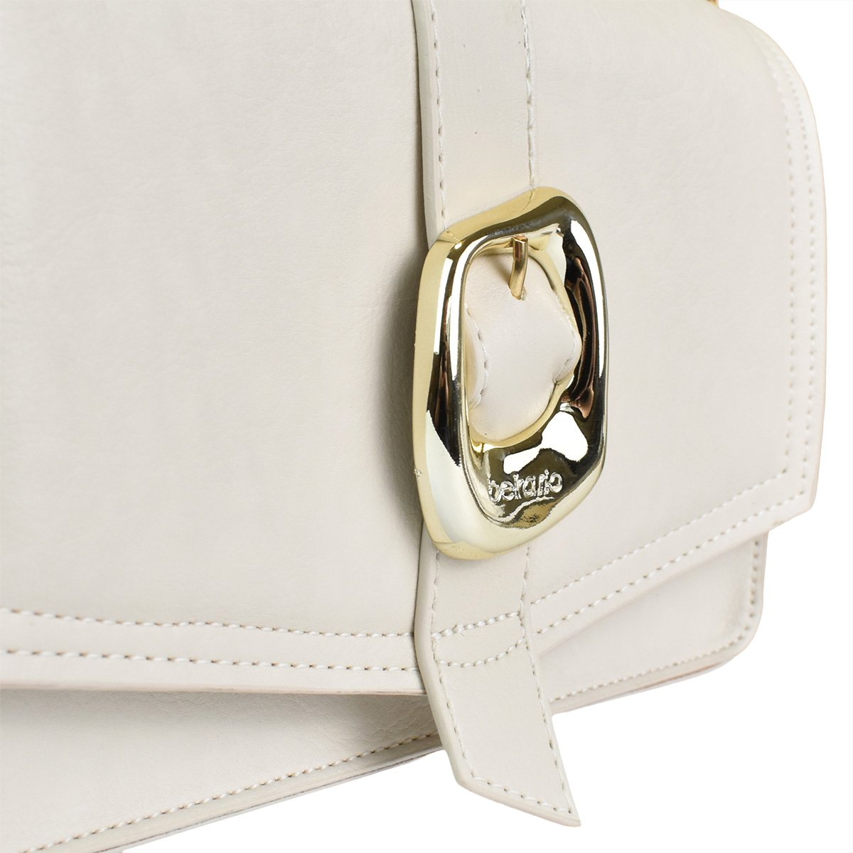 Bolsa Beira Rio Off White Luxo Alca Corrente Dourada Branco 5
