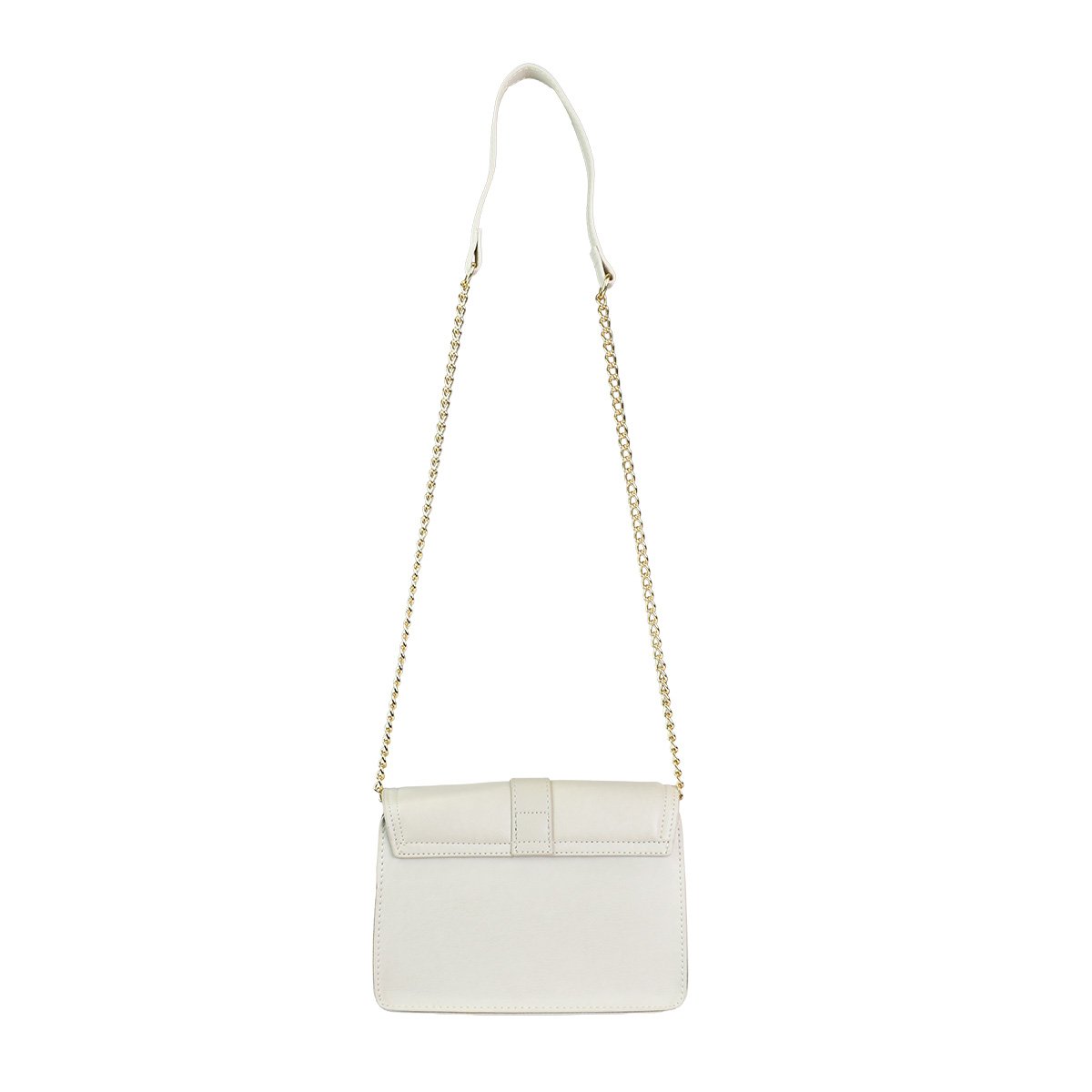 Bolsa Beira Rio Off White Luxo Alca Corrente Dourada Branco 7