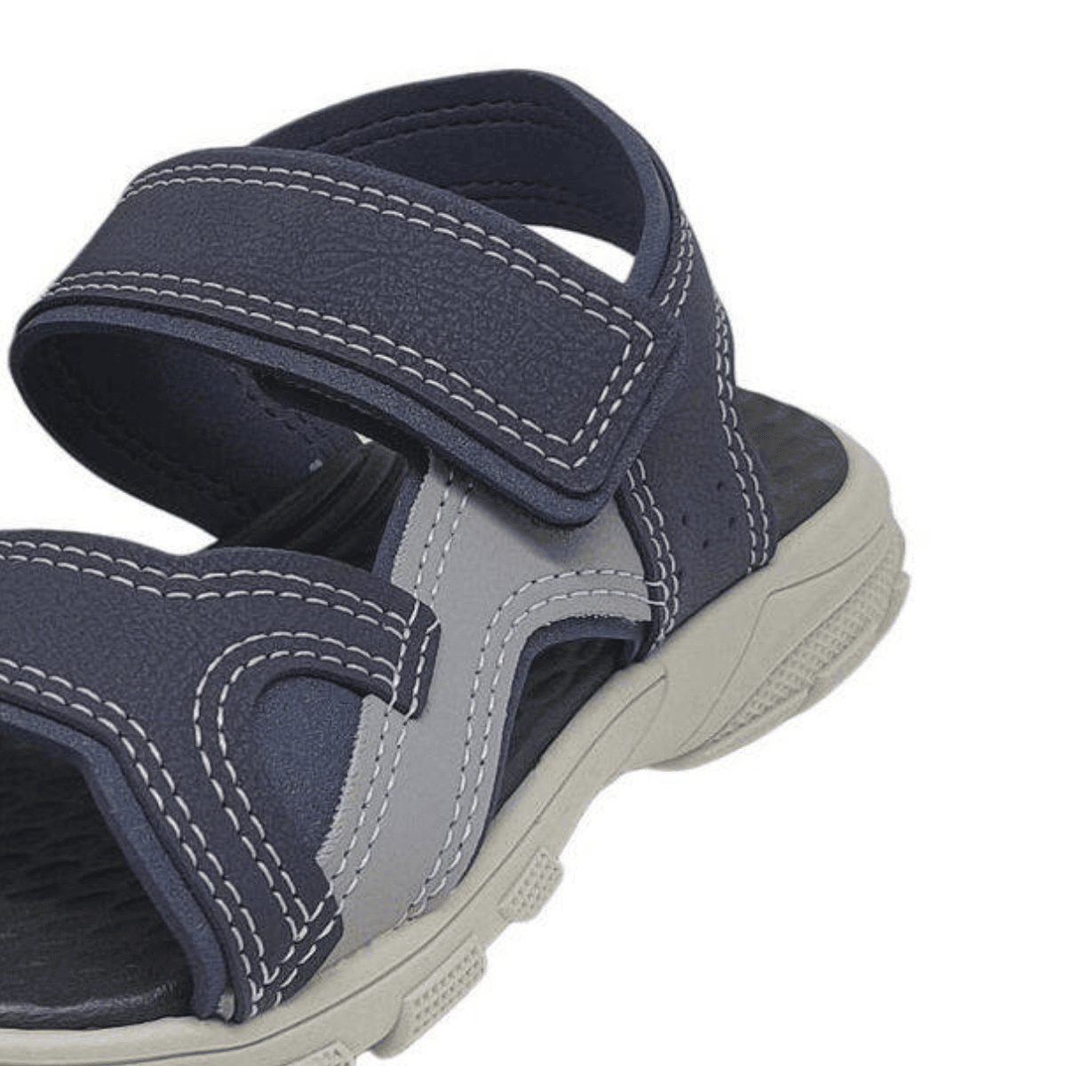 Sandalia Molekinho Marinho Cinza Antiderrapante Velcro Azul Marinho 4