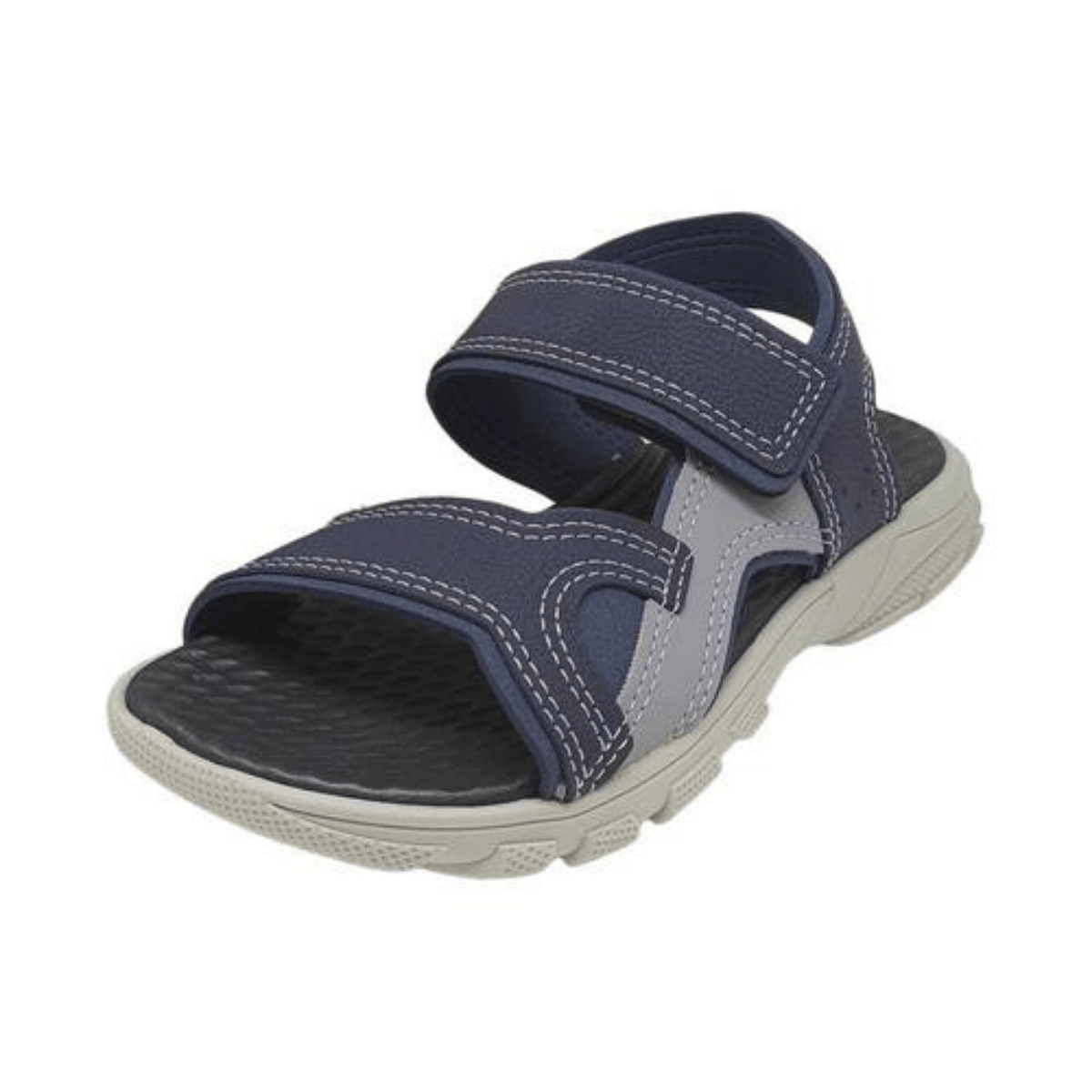Sandalia Molekinho Marinho Cinza Antiderrapante Velcro Azul Marinho 5