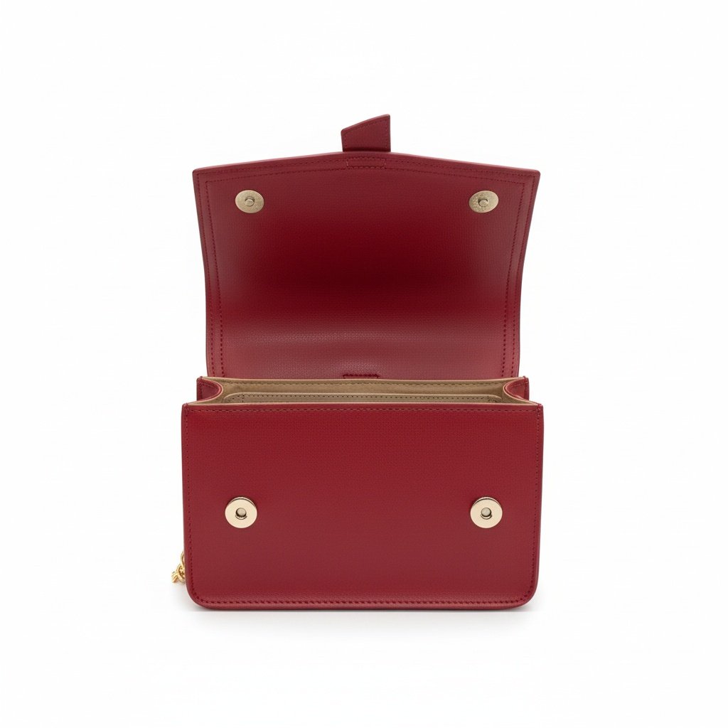 Beira Rio Bolsa Cherry Alca Corrente Dourada Sofisticacao Vermelho 3