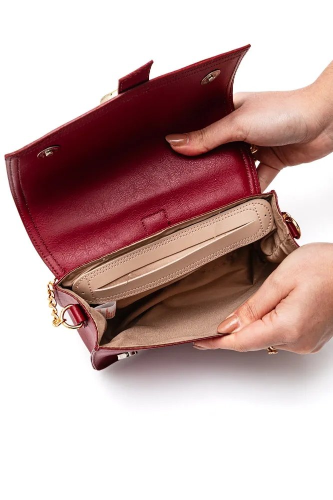 Beira Rio Bolsa Cherry Alca Corrente Dourada Sofisticacao Vermelho 5