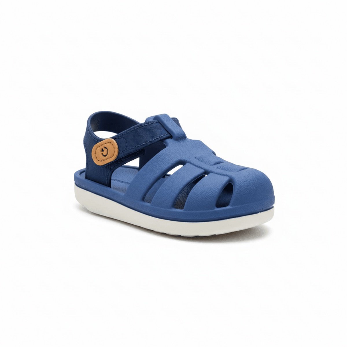 Sandalia Cartago Infantil Azul Bege Velcro Ultraleve Meninos