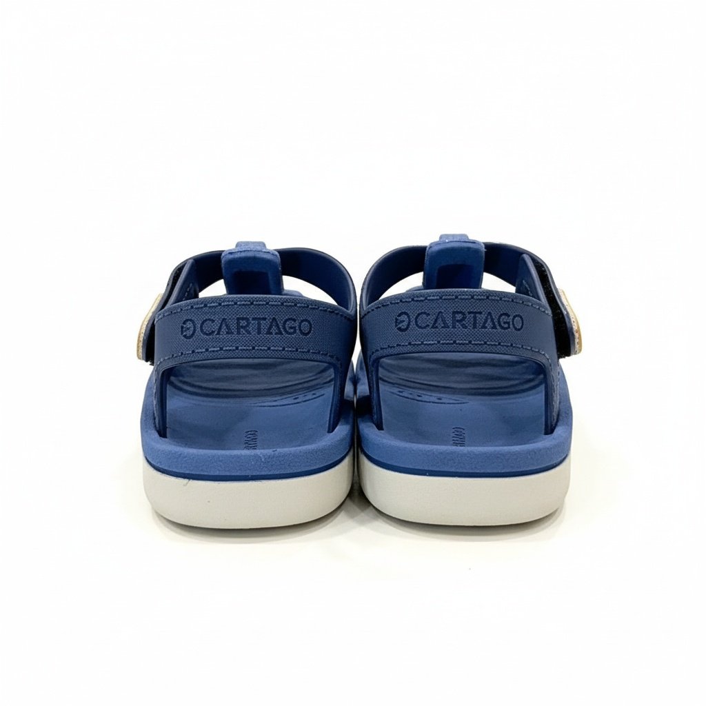 Sandalia Cartago Infantil Azul Bege Velcro Ultraleve Meninos Azul 3