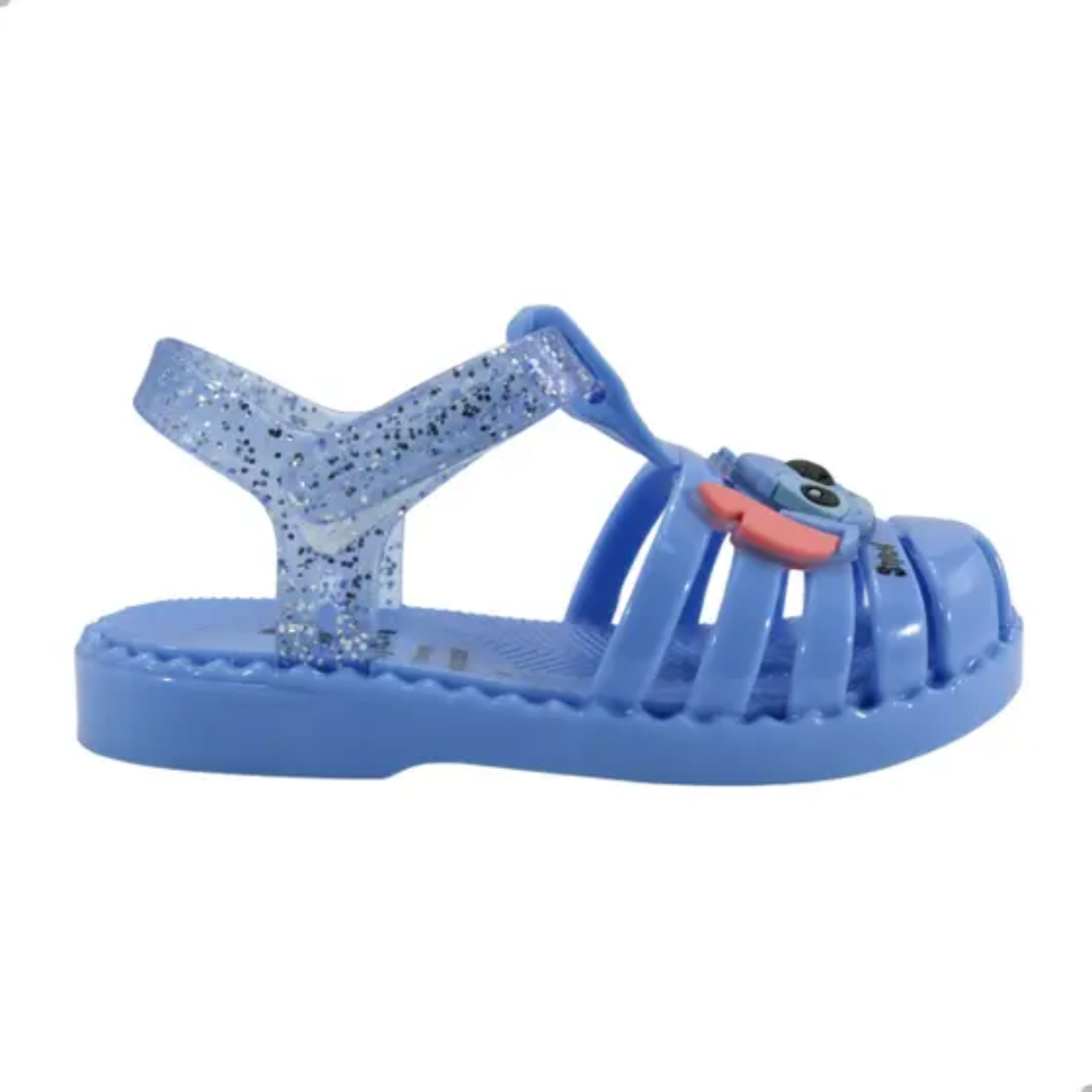 Sandalia Ipanema Infantil Stitch Azul Glitter Conforto