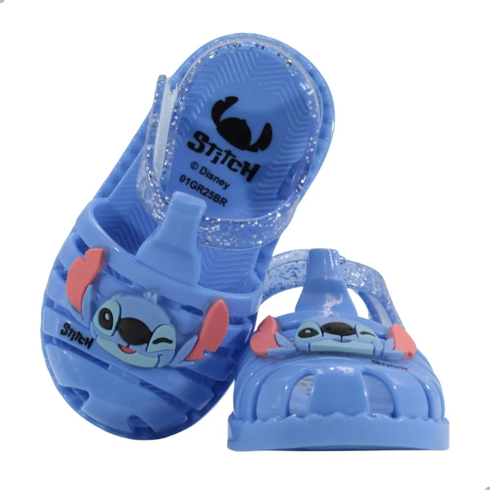 Sandalia Ipanema Infantil Stitch Azul Glitter Conforto Azul 6