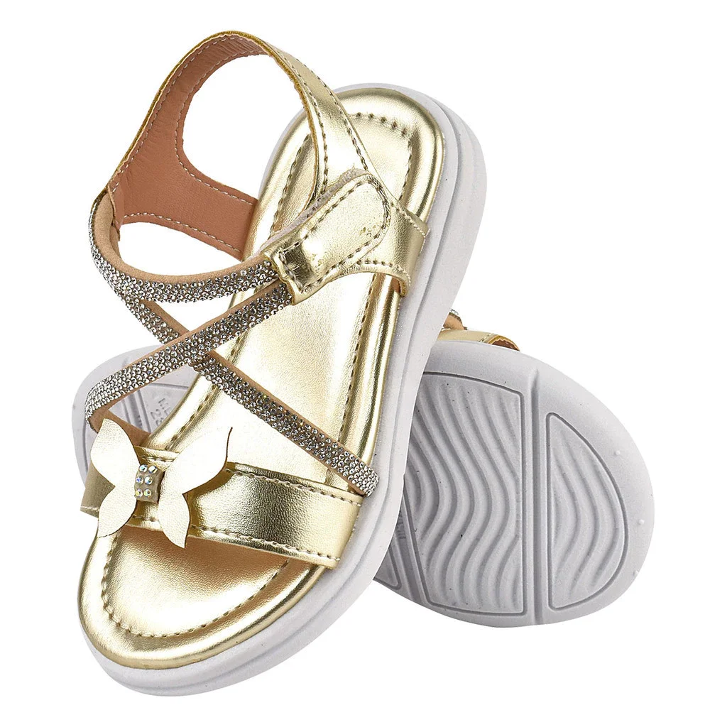 Sandalia Lalilu Egeu Dourado Brilho Conforto