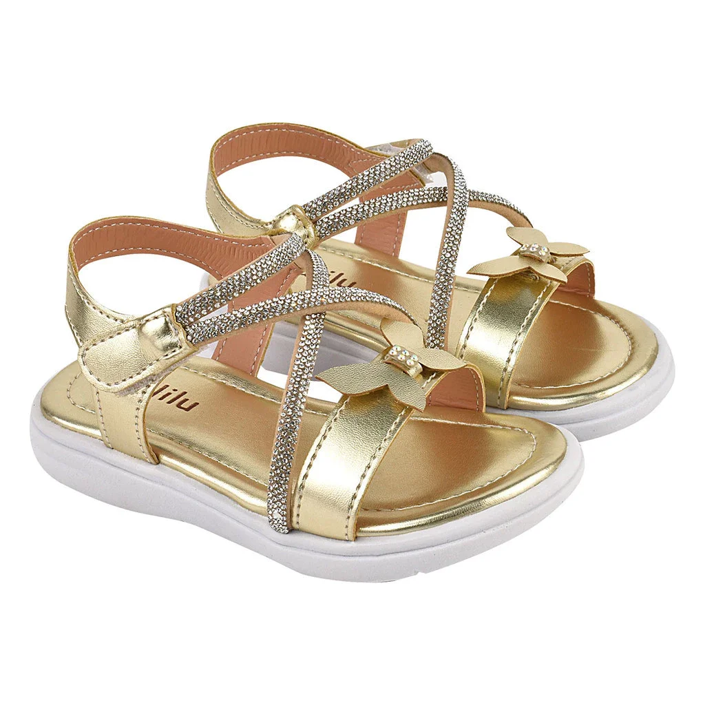 Sandalia Lalilu Egeu Dourado Brilho Conforto Dourado 2