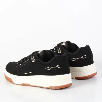 Tenis Logus Masculino Preto Champagne Conforto Casual Preto 2