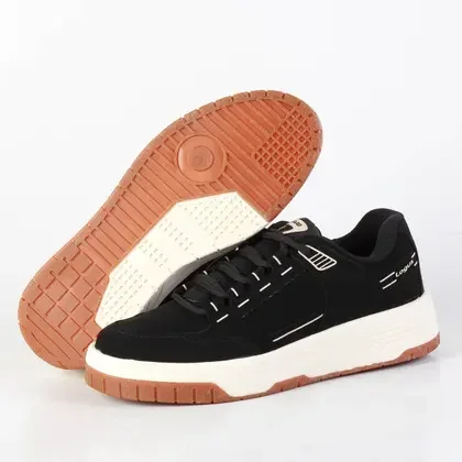 Tenis Logus Masculino Preto Champagne Conforto Casual Preto 4
