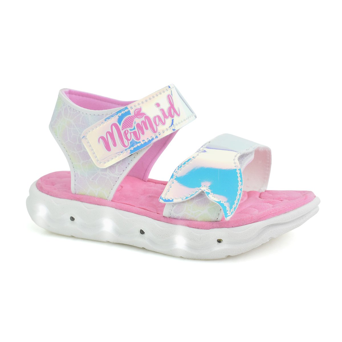 Sandalia Meninas Papete Mini Pe Rosa Ajuste Facil Casual