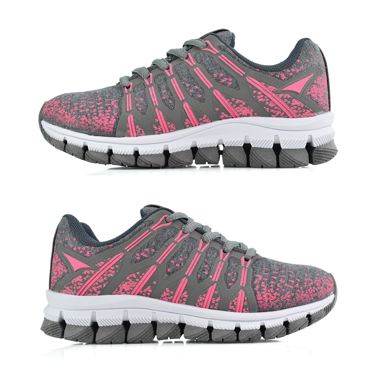 Tenis Infantil Try Star Feminino Grafite Pink Cadarco Cinza/Rosa 4