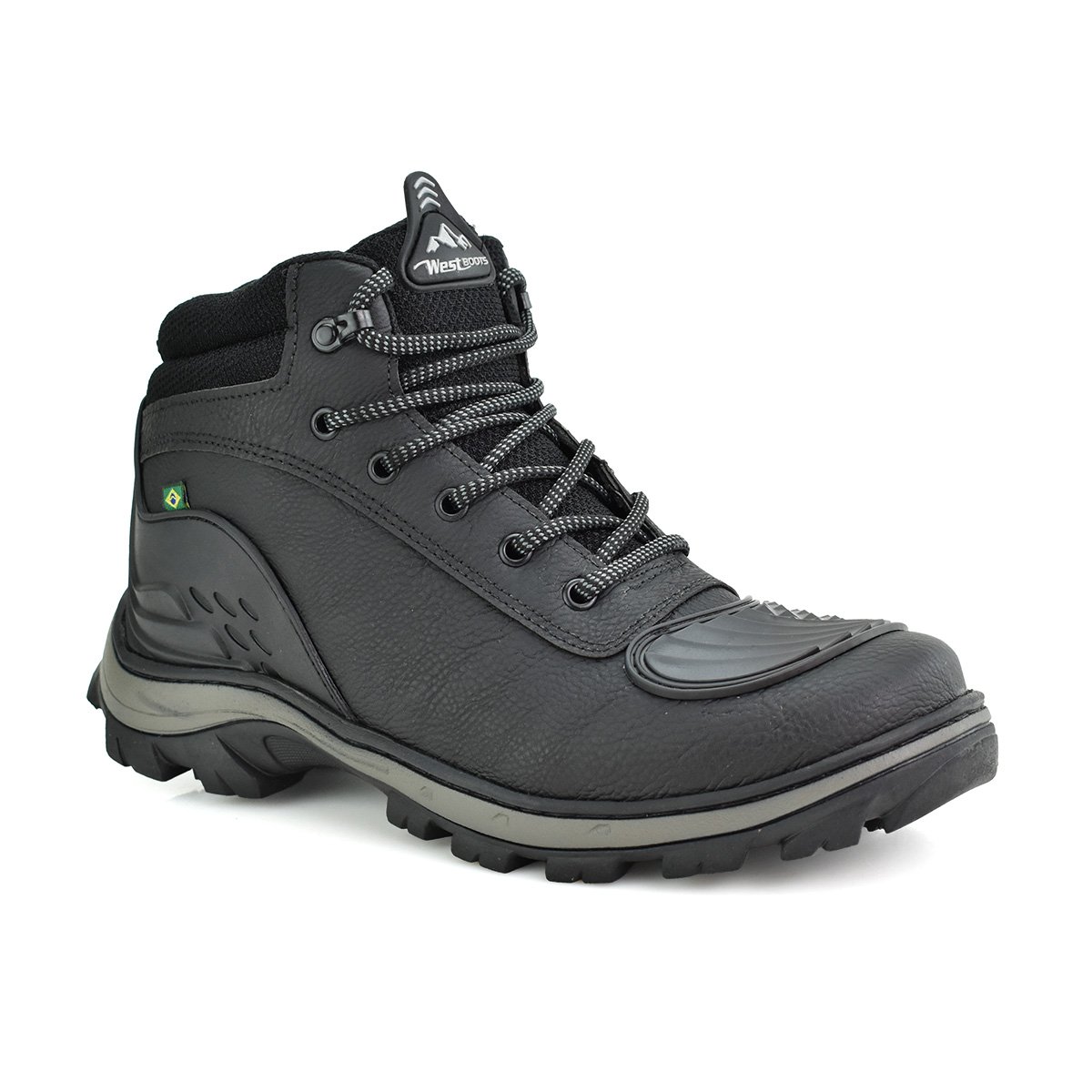 Coturno West Line 2168 Preto Masculino Anatomico Duravel  Preto 3