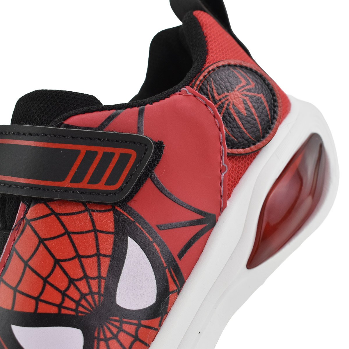 Tenis Meninos Mini Pe Vermelho Preto Velcro Luz Led Casual Vermelho 5