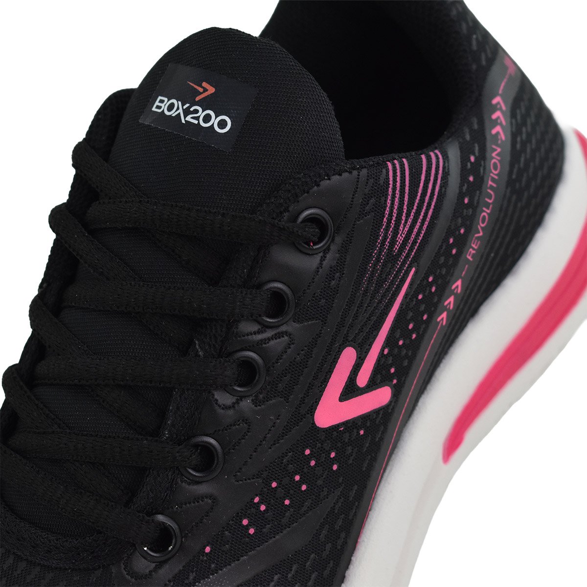 Tenis Box 200 Meninas Preto Pink  Antiderrapante Preto 5