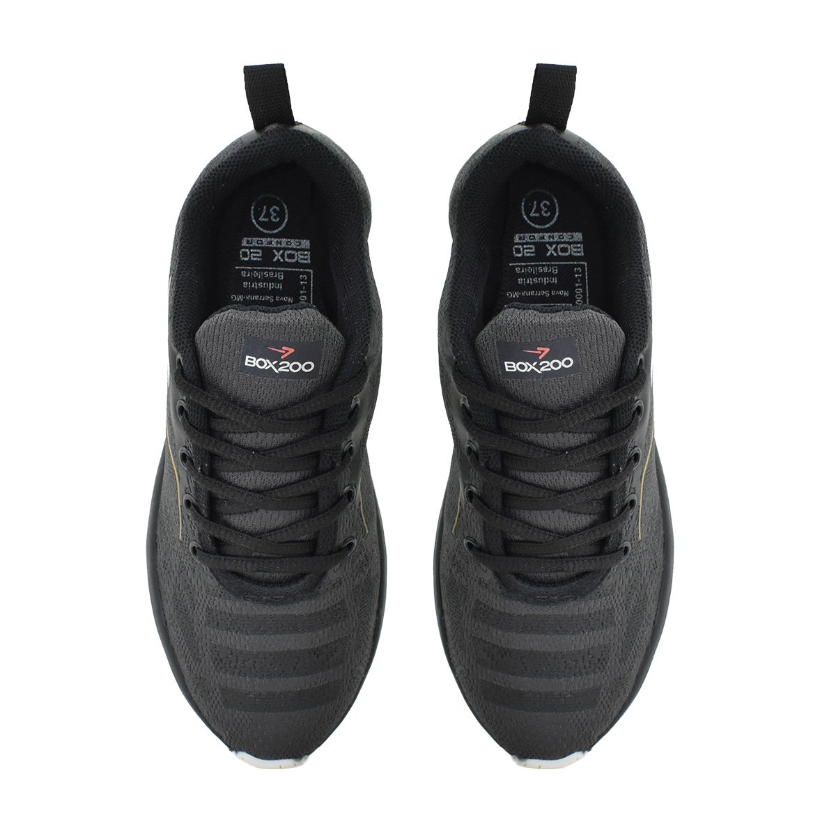 Tenis Box 200 Feminino Preto Dourado Conforto e Estilo Preto 3