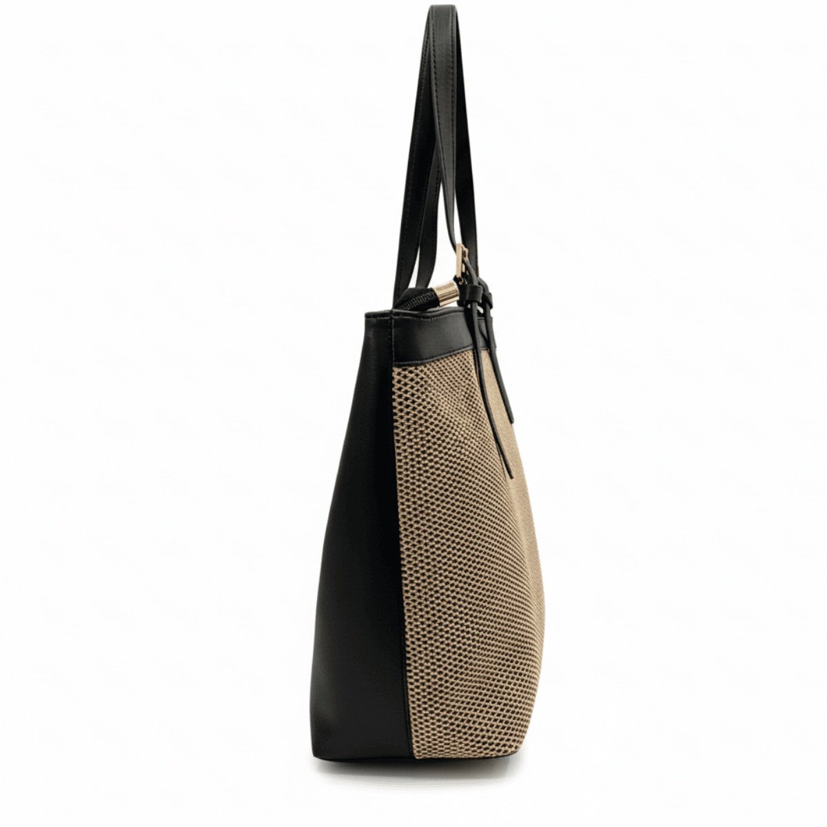 Bolsa Modare Versatil Preta Elegante Feminina Estilo Moderno Bege/Preto 5