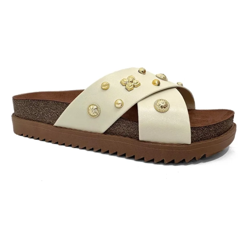 Moleca Tamanco Feminino Turim Branco Off  Glamour