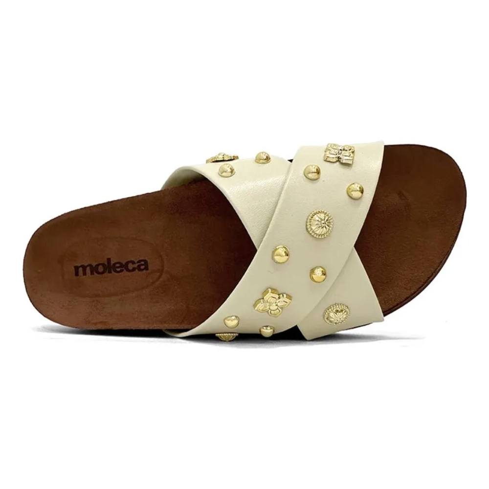 Moleca Tamanco Feminino Turim Branco Off  Glamour Branco 4