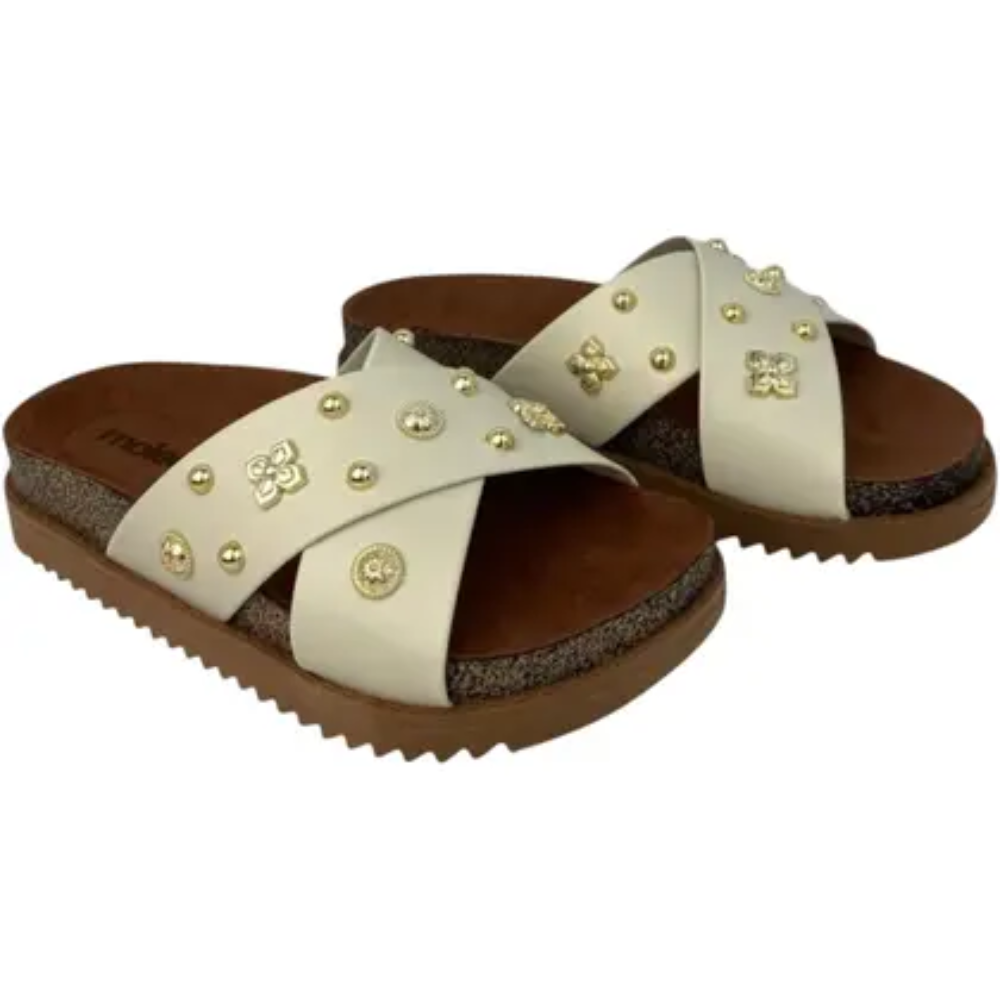 Moleca Tamanco Feminino Turim Branco Off  Glamour Branco 5