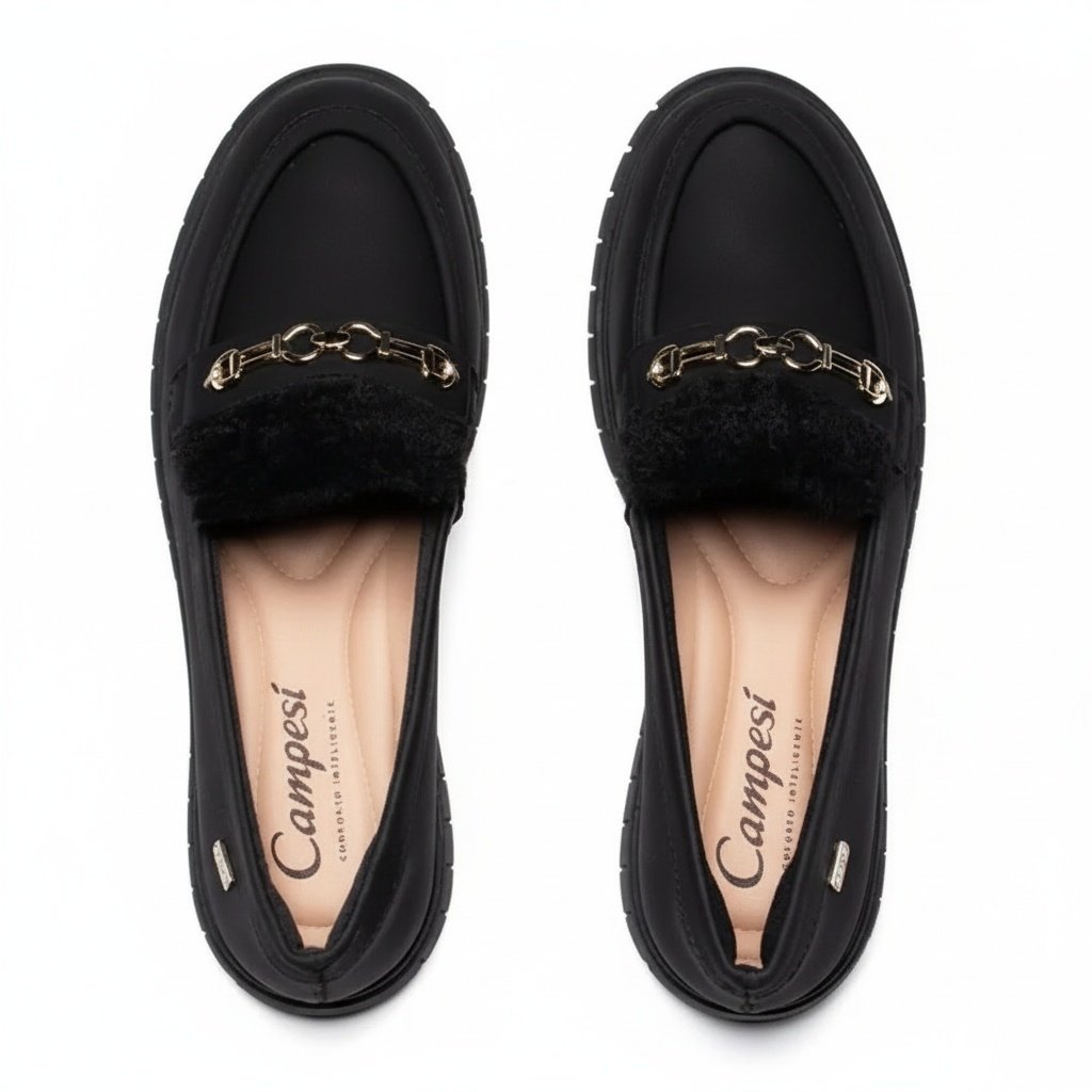 Sapato Campesi Preto  Ortopedico Feminino Macio Preto 3