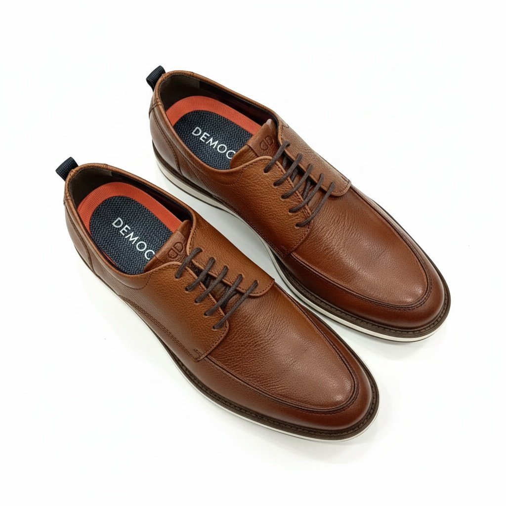 Democrata Sapato Masculino Conhaque Anatomico Casual Marrom 2